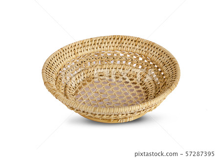 vintage weave wicker basket isolated on white background 57287395