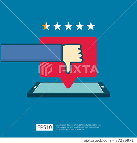 bad one star review concept. dislike bubble 57289971