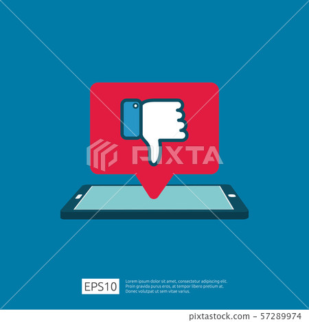bad review concept. dislike bubble message symbol - Stock Illustration ...