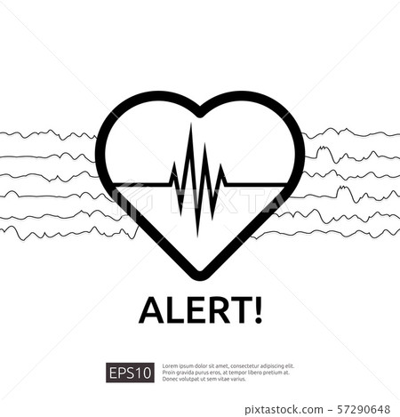 danger heart attack alert symbol. heartbeat or danger heart attack alert symbol. heartbeat or 57290648