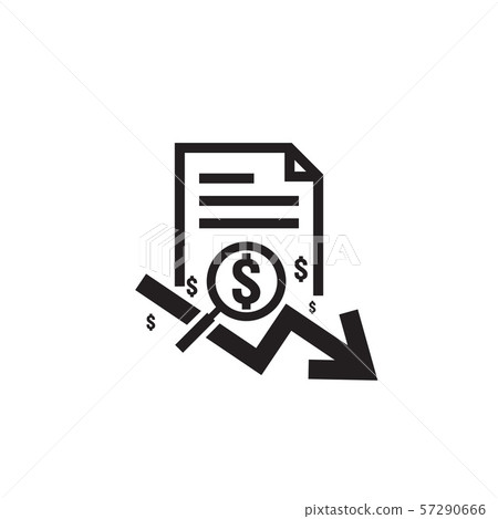dollar arrow decrease rate icon. Money arrow dollar arrow decrease rate icon. Money arrow 57290666