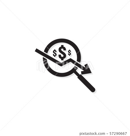 dollar arrow decrease rate icon. Money arrow dollar arrow decrease rate icon. Money arrow 57290667