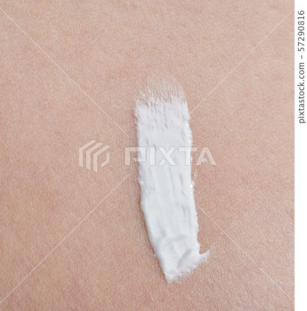 White cream stroke on skin texture 57290816