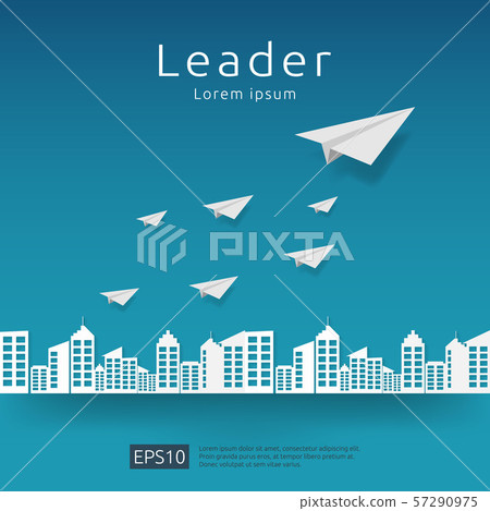 Business leadership and teamwork. paper plane 57290975