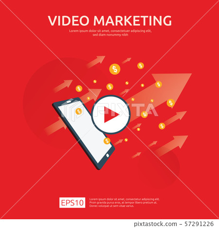Media marketing concept. Making money from video Media marketing concept. Making money from video 57291226