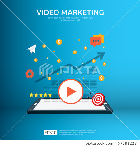 Media marketing concept. Making money from video Media marketing concept. Making money from video 57291228