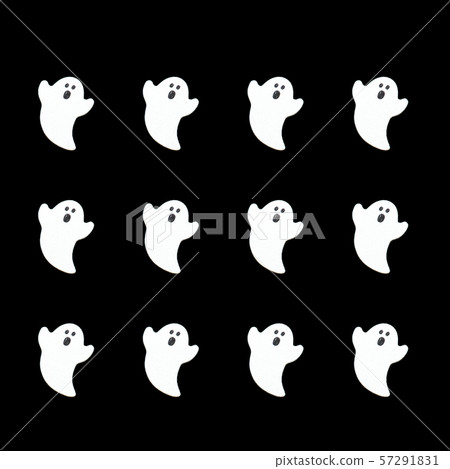 Lined white ghost on black background Lined white ghost on black background 57291831