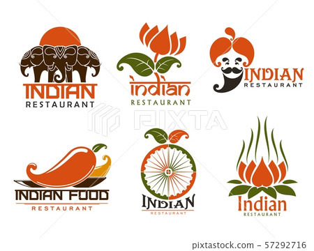 Indian cuisine vector icons and symbols 57292716
