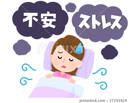 失眠04，壓力圖為無法入睡的女性 57293824