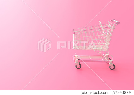 Pink shopping cart 57293889