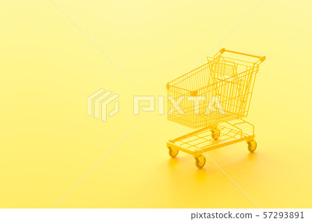 Yellow shopping cart 57293891