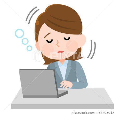 Office worker woman, nap, illustration Office worker woman, nap, illustration 57293912
