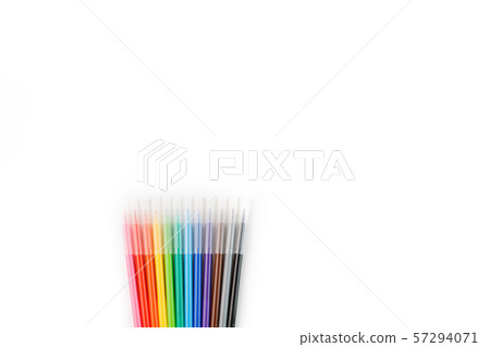 Multi-colored felt-tip pens, markers on a white 57294071