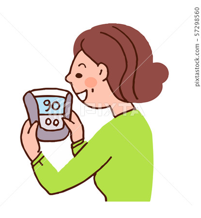 A woman measuring blood pressure A woman measuring blood pressure 57298560