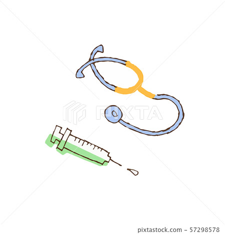 Stethoscope and syringe 57298578