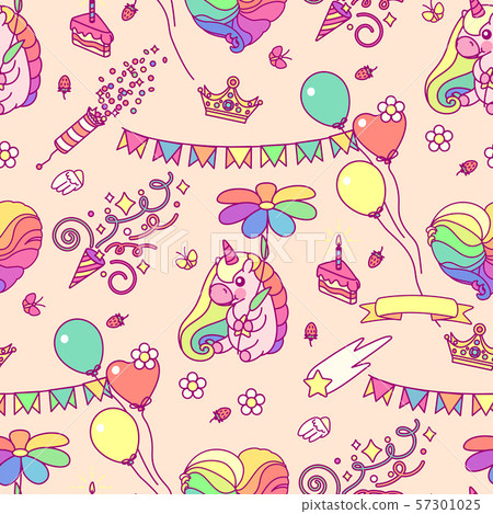vector cute unicorn seamless pattern 57301025