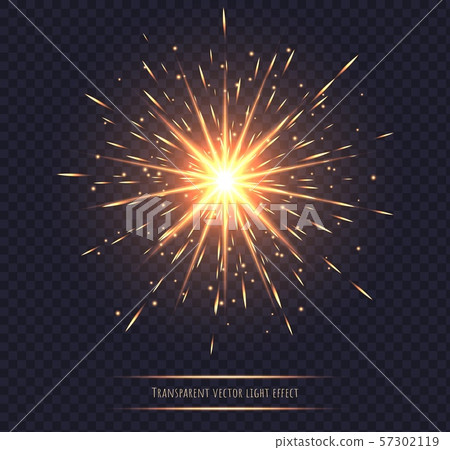 Oralnge light flare effect isolated on transparent background. 57302119