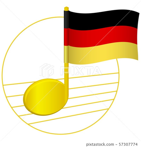 Germany flag and musical note 57307774