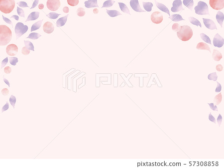 Watercolor style purple petal frame 57308858