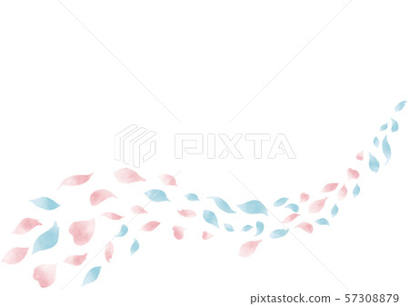 Watercolor style blue & pink flowing petals Watercolor style blue & pink flowing petals 57308879