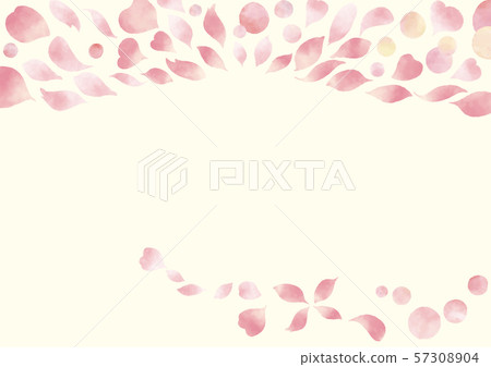 水彩風格的粉紅色花瓣背景（圓頂） 57308904