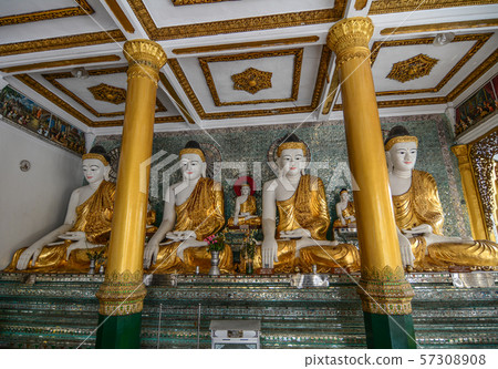 Buddha statue of Shwedagon Pagoda 57308908