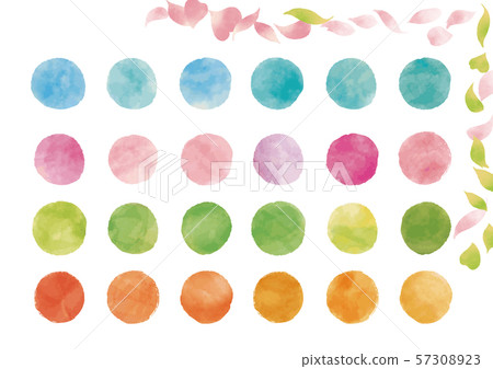 Watercolor style various dot color set Watercolor style various dot color set 57308923