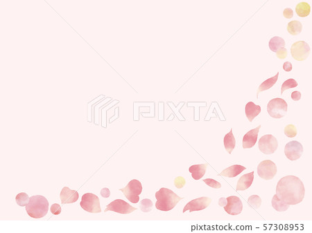水彩風格粉紅色花瓣框架 57308953