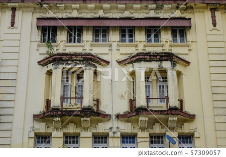 Old buildings in Yangon, Myanmar Old buildings in Yangon, Myanmar 57309057