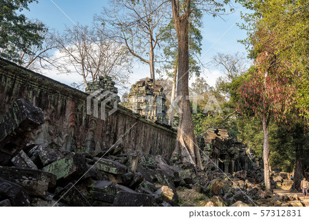 The ancient temple of Ta Prohm , Angkor , Cambodia The ancient temple of Ta Prohm , Angkor , Cambodia 57312831