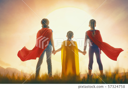 children are playing superhero children are playing superhero 57324758