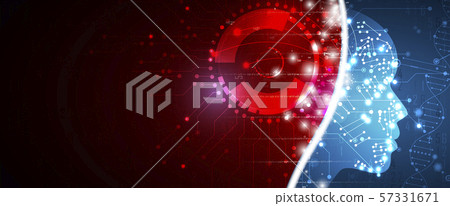 Abstract artificial intelligence DNA technology. Abstract artificial intelligence DNA technology. 57331671