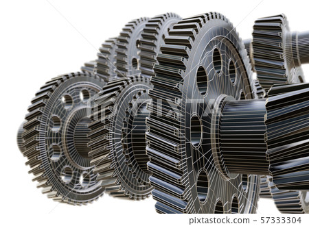 Futuristic gear mechanism 57333304