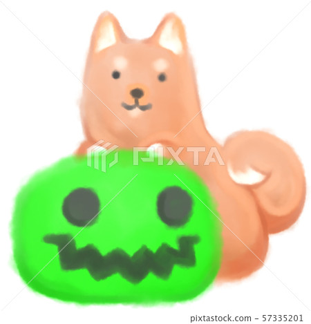 Shiba Inu and Jack O Lantern (green) Shiba Inu and Jack O Lantern (green) 57335201