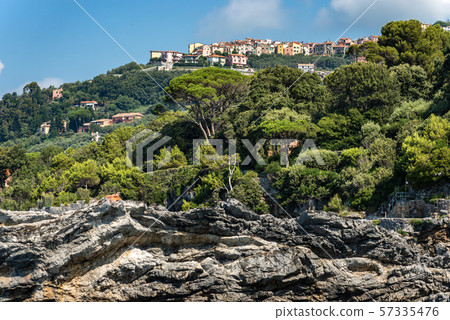 La Serra village and coast in the Gulf of La Spezia Italy 57335476