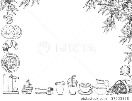 Outline illustration set design of coffee for background. Outline illustration set design of coffee for background. 57335558