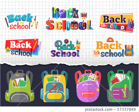 Colored School Backpack Back to School 57337849