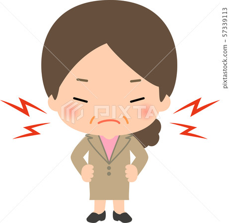 令人生畏的穿著西裝的中年婦女 57339113