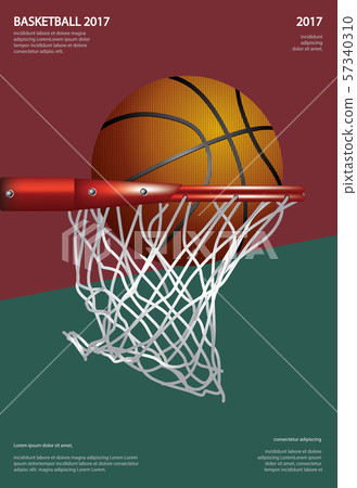 Basketball Poster Advertising Vector Illustration 57340310