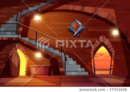 Deep dungeon in medieval castle cartoon Deep dungeon in medieval castle cartoon 57341698
