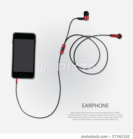 Music Earphones with Telephone vector illustration 57342182