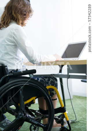 Wheelchair business office scenery faceless Wheelchair business office scenery faceless 57342289