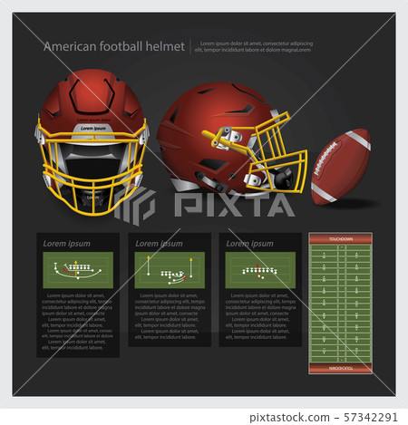American football helmet with team plan vector illustration 57342291