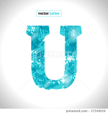 Grunge Vector Symbol. Font Blue Sketch Style. 57349039
