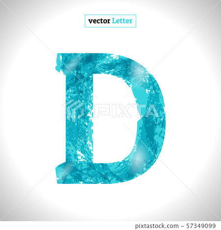 Grunge Vector Symbol. Font Blue Sketch Style. 57349099