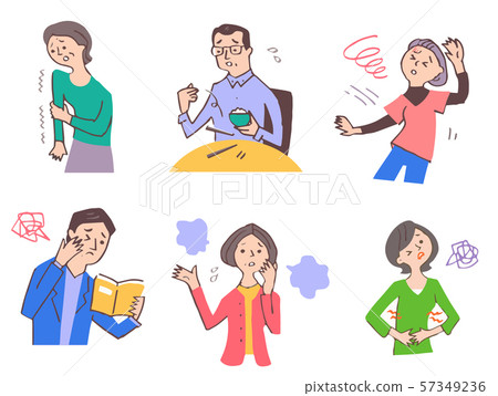 Various Set Of Symptoms Of Poor Physical Condition Stock Illustration 57349236 Pixta