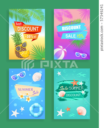Summer Sale Vector Banner Promotion Leaflet Sample Summer Sale Vector Banner Promotion Leaflet Sample 57349241