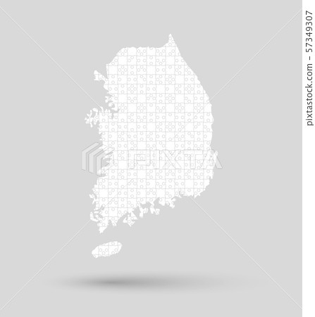 South Korea country map with puzzle pieces vector South Korea country map with puzzle pieces vector 57349307