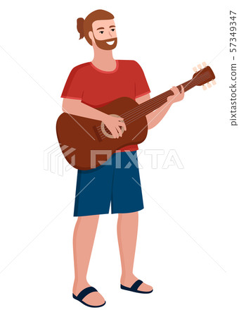 Musician Man Playing Guitar Muscial Instrument 57349347