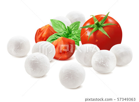 Ingredients for Italian caprese salad, tomato, 57349363